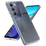 Fashionury Shockproof Crystal Clear Back Cover Case for Vivo T3 5G | Raised Bumps | Camera & Screen Protection | Transparent Back Cover Case for Vivo T3 5G