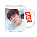 Mug Morning BTS Suga Mug BTS Suga Cup BTS Suga Coffee Mug BTS Suga Teenage White T-Shirt Head Tilt Pose (White)