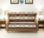 SSDN Premium Quality New Design Poly cotton Net Fabric 3 Seater Sofa Cover,(BROWN)