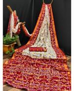 Vedraj Trendz Handmade Pure Cotton Hand Printed Bandhej Saree For Women With Blouse