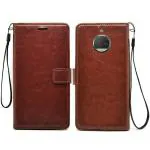 Beingstylish Brown Leather Flip Back Cover Case For Motorola Moto G5 Plus
