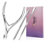 Gleevia Stainless Steel Cuticle Trimmer With Cuticle Pusher (Pack Of 3)