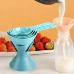 Honexa Multifunctional Plastic Oil Funnel With Stand Filter Liquid Distribution Filling for Essential Oil Cooking | Multicolor