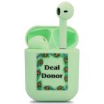 Deal Donor TWS-i12 Wireless Bluetooth with Deep Bass Earbud Bluetooth Headset (Green, True Wireless)