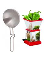 First Front Aluminium Tadka Pan With Solid Plastic Chilly Cutter and (Multicolour, Pack of 2)