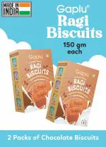 Gaplu Ragi Biscuits || Chocolate Flavour|| Healthy Snacks || Pack of 4 || 150 gm each