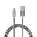 ODIO OCM09 Micro USB Premium Nylon Braided 1M 2.4A Fast Charging & Sync Cable (Grey Nylon Braided)