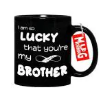 Mug Morning Brother Mug (Black) Coffee Mug for Brother Brother Birthday Gift Items Rakshabandhan Mug for Brother