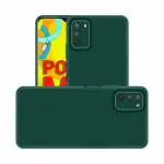 Rakulo For Poco M3 Liquid Silicone with Camera Protection Back Cover Case (Green)