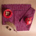 Pixel Home Decor Maroon Cotton Decordining Placemats Fine Ribbed, 45 X 30 Cm (Pack Of 2)