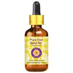 Deve Herbes Pure Flax Seed Oil (Linum usitatissimum) with Glass Dropper Natural Therapeutic Grade Cold Pressed 30ml
