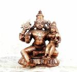 Searchers paradise Copper Idols of god Perumal with Lakshmi 4 Inches, 684 Grams, Patina Antique Finish, Pack of 1 Piece Incomplete
