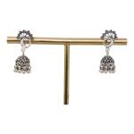 CHAITANYA EMPORIUM vibrant dancing peacock design silver jhumke