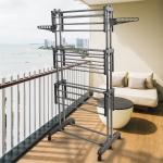 Cipla Plast Prince Jumbo Grey Stainless Steel Co-Polymer Cloth Drying Stand 162 cm