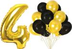 FANEX Solid Latex Birthday Decoration Combo Banner, Number and Balloon Set(Pack of 11)
