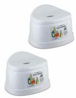Cipla Plast Peter Rabit White Plastic Bathing Stool 25x30x25 cm (Set of 2)