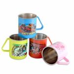 Saura Joy Milk and Coffee Mug with Steel Inner 330 ml - Set of 4 Assorted ( Red, Green, Pink,Blue)