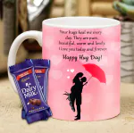Hug Day Printed Ceramic Coffee Mug For Girlfriend | Boyfriend | Wife