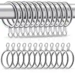 Hasthip Silver Iron, Metal Curtain Rings And Eyelets For Window Rods (Set Of 12)