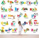 StickMe Multicolor Vinyl Alphabets Baby Kids Learning Education Nursery Pre School Kinder Garden Wall Sticker