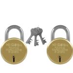 HINDSON Gold Metal Pick and Pry Resistance 8 Lever Double Lock with Key - 65 mm (pack of 2)
