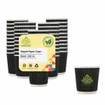 Shrayati Ripple Paper Cups - Pack of 250, 250 ML, Biodegradable, Disposable Glasses for Multi use, Eco-friendly Paper Cups