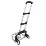 Bigapple Aluminium Portable Platform Hand Trolley, Heavy Duty 2 Wheel Solid Construction Utility Cart Compact and Light Weight with 70 kg Loading (Black)
