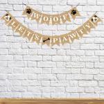 Festiko Woof Lets Pawty Dogs Jute Birthday Banner, Pet Puppy Boys Girls Birthday Party Swallow, Paws Print Bone Doggie Adoption Party Decorations, Multi Color