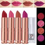 PERPAA Antique Velvet Stick Lipstick, Enreached with Jojoba Oil, Shea Butter Pack of 4 Lipsticks, Shade-Magenta,Pink,Nude,Rose Red