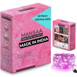 MANSAA M6 USB LED String Light | 10 Meter 100 LEDs | Pink Color | USB Operated | Home Decor LED Light