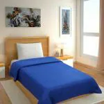 Tamirha Blue Microfiber Solid Blanket Set of 2 ( 220 x 130 )