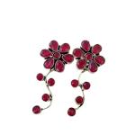 STORI HERITAGE ELEGANCE Women's Bela Stone Studded Oxidised German Silver Earrings (ST0201110050)