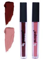 bq BLAQUE Matte Liquid Lip Gloss Combo of 2 Lipstick # 106-116 (8 ml, Chocolate Mood & Light Nude Brown)