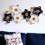 GHAR DECOR INDIA Iron Handpainted Grey Flower Zara home decore office Decor living room Decor