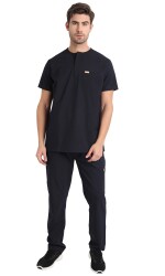Febris Asaph Round Neck Scrub Top & Pant (Navy / Small)