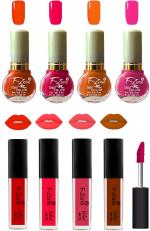 OUR BEAUTY Nail Polish And Lipstick Combo 14 (Pack Of 8)