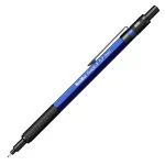 Scrikss Graph-X 0.7mm Mechanical Pencil with 2B Lead, Metallic Blue Brass Plated, Interchangeable Mini Eraser, Push Mechanism - 86183