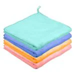 Kuber Industries Cleaning Towel|Microfiber Reusable Cloths|400 GSM Highly Absorbent Towel for Kitchen With Hanging Loop|Car|Window|40x40 Cm|Pack of 4 (Multicolor)