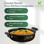 Kashvi Premium Quality Non-Stick Cookware Set (Deluxe kadahi) Black Non-Stick Coated Cookware Set for Kitchen, Home, Restaurant, Dhaba (Cast Iron, 1 - Piece)