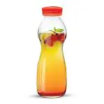 Treo Glass Orange Eazy Grip Borosilicate Glass Bottle - 550 Ml