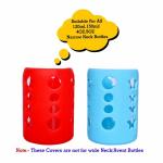The Little Lookers Baby Feeding Bottle Silicone Warmer Cover/Sleeve Holder/Insulated Protection for Newborns/Infants/Babies (Red & Blue, 120 Ml)