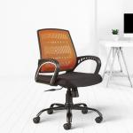 CELLBELL C106 Medium Back Mesh Office Chair/Study Chair/Revolving Chair/Computer Chair (Orange)