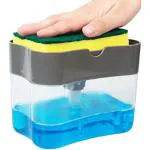 VISH CREATION 2 in 1 Soap Dispenser for Dishwasher Liquid Holder , Liquid Dispenser Through Pump 400 ML with Sponge 2-in-1 Soap Dispenser for Kitchen and Sponge Holder Dish Soap Dispenser