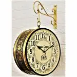 Vintage Clock Iron Handcrafted Double Side Wall Clock 12 INCH / 30 x 30 cm (VC-65090-12-HR)