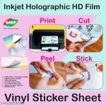 GMP Printable inkjet Printing A4 Rainbow Holographic Self-Adhesive Sticker Paper Waterproof HD Printing Vinyl Paper for Ink Jet Printer, 20 Sheet
