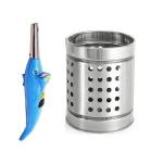 Blue Wonder Dolphine Shape Electric Gas Lighter With Stainless Steel Cutlery Holder and Multicolour, Pack of 2
