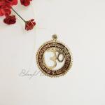 Blissful Decors Hand Crafted Metal Om Wall Hanging with Gayatri Mantra Brass Design for Home Temple, Door, Wall Decoration (Gold )