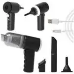 SAFEPAC 3 in 1 Portable Vacuum Cleaner Duster Blower Air Pump Wireless Car Vacuum Cleaner, Handheld, High Pressure Car, Home,Computer, Laptop, Flower, Black