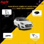 FALCON CAR EXTERIOR PREMIUM PIANO BLACK ACCESSORIES COMBO KIT FOR SWIFT 2018 ONWARDS