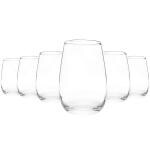 SIPRIJA STEMLESS White Wine Glass | Party Glasses Set of 6 (540 ml)